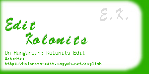 edit kolonits business card